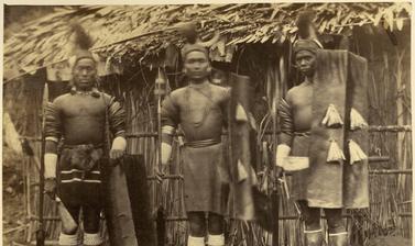 Photo of three natives of the Naga Hills