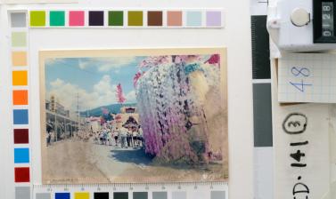 Decorated floats parade through the streets during Rikuzentakata's annual Ugoku Tanabata festival. (Copyright RD3 Project/Rikuzentakata City Museum)