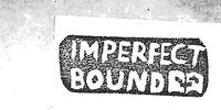 Imperfect Bound Logo Logo for the Imperfect Bound zine-making collective: an offset photocopy of a stamp which features the words 'imperfect bound' and an open book/magazine